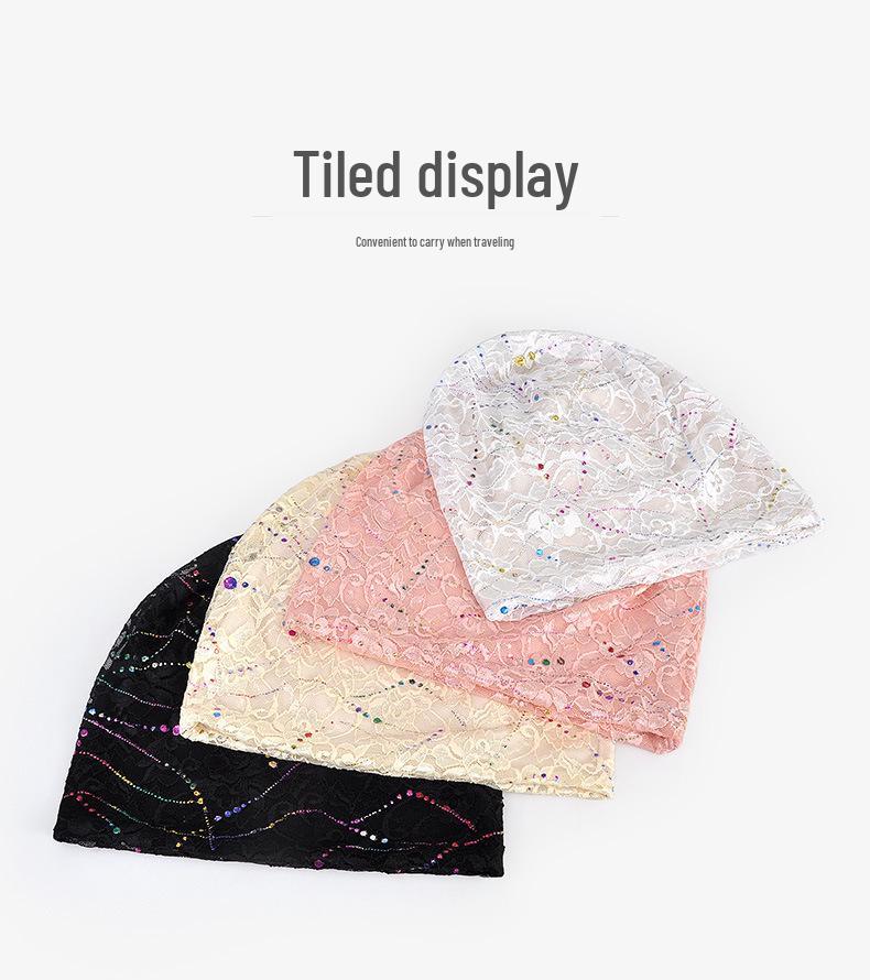 Breathable Double-Layer Lace Head Wrap for Women - Sun Protection Fashion Hat for Spring/Summer