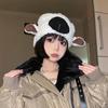 Lady Winter Hat Cartoon Lamb Head Shape Thick Fleece Ear Protection Dome Heat