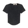 Levis Solid Color Spliced Comfortable Short Sleeve T-Shirt Women T-Shirts Black 0019V-0001