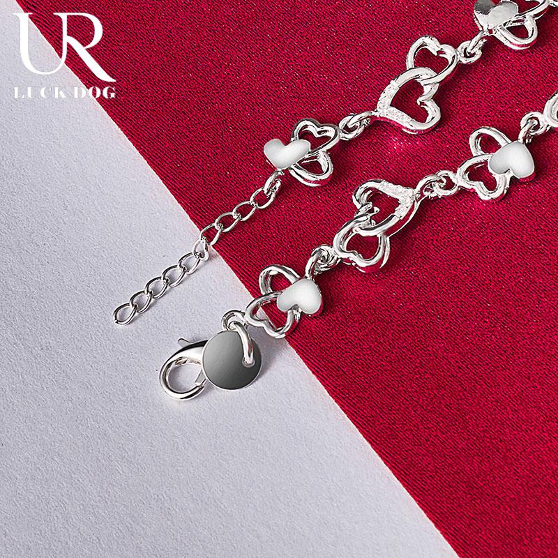 925 Sterling Silver Heart-shaped AAA Zircon Bracelet Fashionable Wedding Jewelry