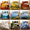 3D HD Scenic Quilt Cover Duvet Pillow Case Bed Set Linen Woods Scene Forest King Queen Twin Single Double 3PCS 2PCS Home Textile