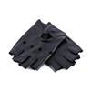 Fashion Hot Black Fingerless Gloves PU Leather Gloves Half Finger Driving