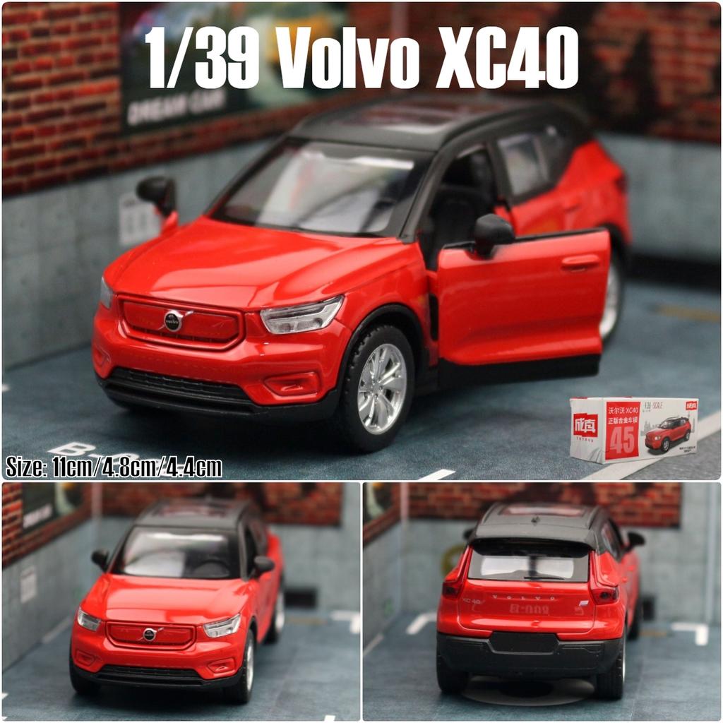 1/39 XC40 SUV Toy Car for Children MSZ Diecast Hybrid Vehicle Miniature Pull Back Free Wheels Collection Gift for Boys