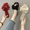 Sexy Women Slipper New Beach Slides Outdoor Woman Solid Satin Shoes Flat With Butterfly -Knot Slip -On Female Summer Footwear