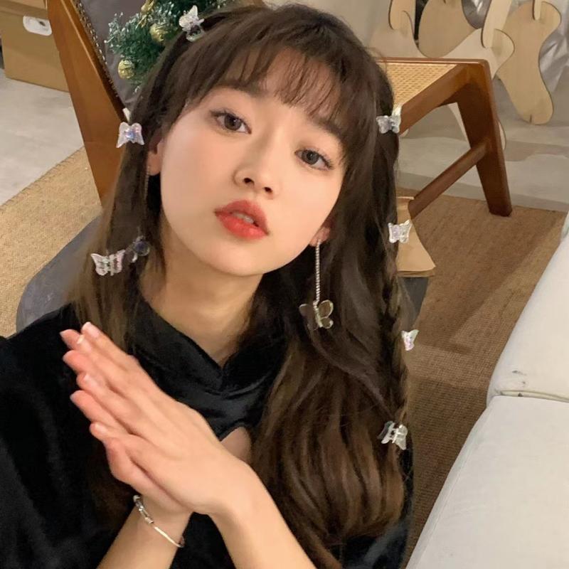 10pcs Small Butterfly Hair Clips Transparent Butterfly Summer Colorful Headwear Girl's Hair Accessories