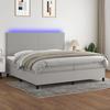 VidaXL Slat Bed Base with Mattress and LED, Upholstered Bed with Headboard, Double Bed, Adult Bedroom Bed, 3134741