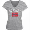 Norway Distressed Soccer Flag Norwegian Pride Noreg Juniors V Neck Unisex T-shirt