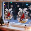 Bird Christmas Tree Ornament Handcrafted Clear Plastic Ball Ornaments with 3D Lifelike Birds Memorial Keepsake Gifts for Holiday Home Decor