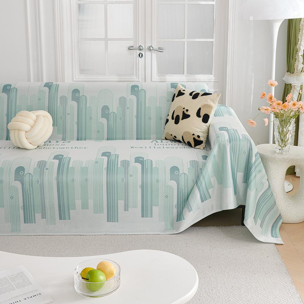 Summer Cool Ice Silk One-Piece Machine Washable Anti-Scratching Sofa Towel Cover Cloth Sofa Cover All-Inclusive Universal Cover