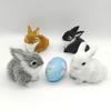 1/5Pcs Plush Rabbit Figurine Realistic Simulation Bunny Model Lifelike Artificial Fur Animal Miniature Home Office Easter Desktop Decoration Ornament