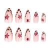 24 Pieces European and American Wearing Nail French Leopard Print Star Manicure Fake Nail Almond Type Press On Nails