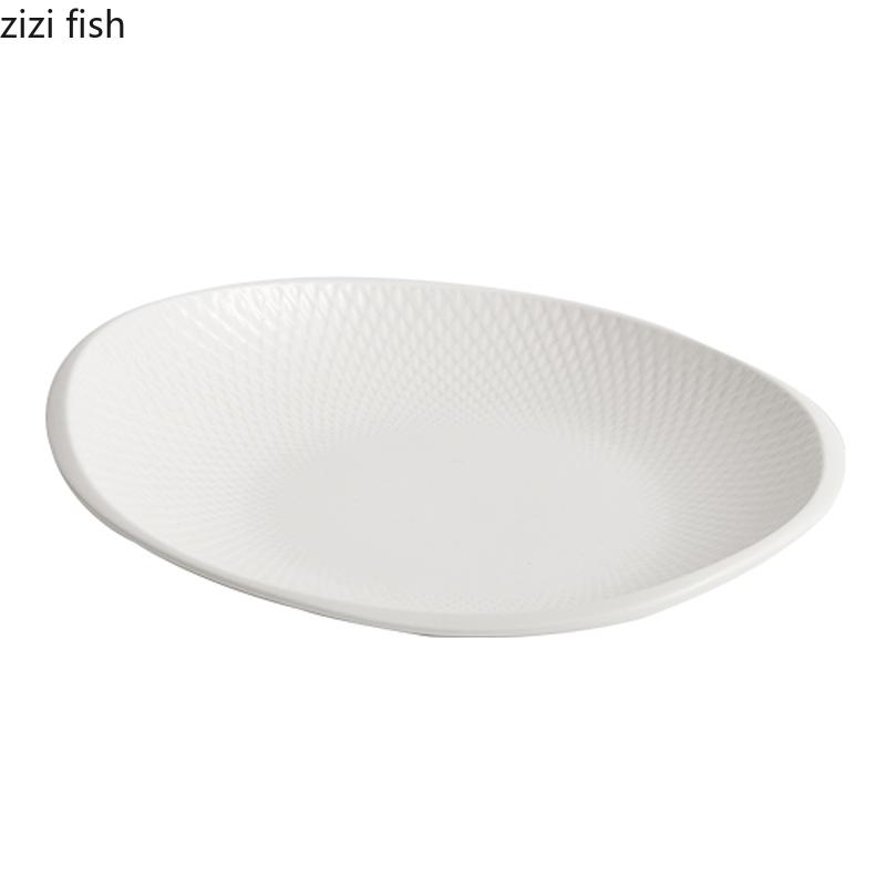 Simple Irregular Ceramic Deep Plate Creative Texture Soup Plate Salad Plates Snack Plates Hotel Molecular Food Tableware