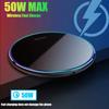 1 шт. 50 Вт Qi Беспроводное зарядное устройство Индукционная быстрая беспроводная зарядная панель для iPhone 14 13 12 11 Pro Max X Xr Xs 8 Samsung Galaxy S22 S20 S10 Huawei Xiaomi