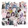 Danganronpa Mystery Game Stickers: 50 Cartoon Pack for Suitcase, Car, Scooter, and Fridge Decoration.
