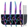 6.5" Professional Dog Grooming Scissors Set Straight Scissor Curved Thinning Shear Curved Scissor Curved Chunkers Shear Pet Cut