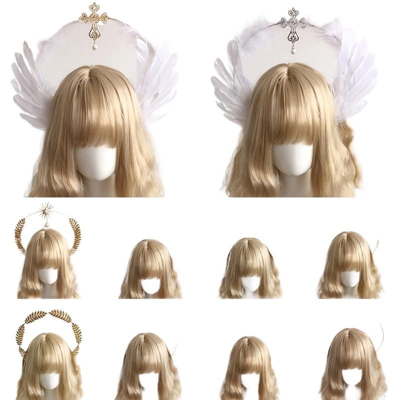 1 комплект Halo Crown Angel Feather Wings головной убор Halo Goddess головной убор KC головной убор аксессуары для головных уборов Готическая Лолита