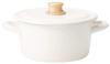 Fuji Enamel Double Handed Pot Casserole 18cm White IH Compatible Enamel Cotton Series CTN-18W.W