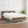 3126961 vidaXL Bed with Box Spring and Mattress Taupe 140x190 Cm Fabric
