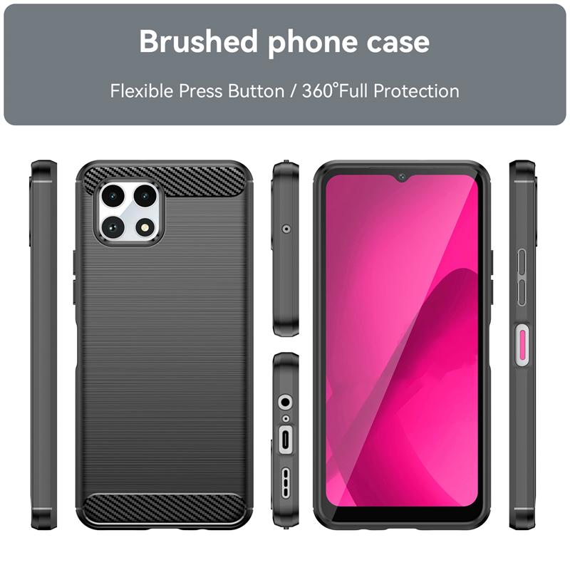 For Cover T-Mobile T Phone 2 Case For T-Mobile T Phone 2 Pro 5G Soft Silicone Carbon Fiber Back Case For T-Mobile T Phone 2 Case