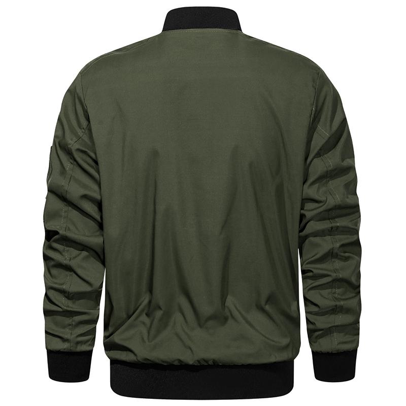 USA Size Men's Lightweight Bomber Jacket for Spring Autumn - Casual Flight Pilot Varsity Baseball Coat