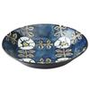 Aito Seisakusho [Nordic Flower] Curry Plate Pasta Plate 21cm Navy Blue Floral Pattern Stylish Dish Scandinavian Tableware Mino Ware One Plate Serving