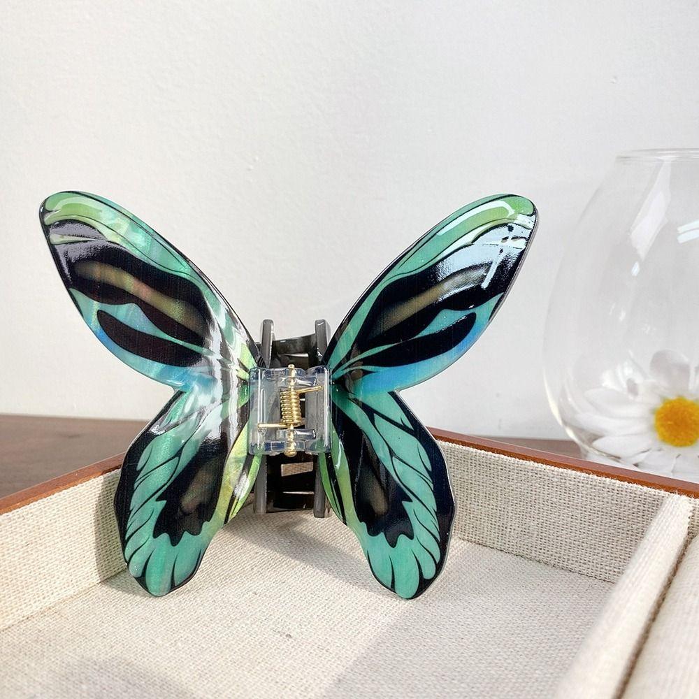 Animals Butterfly Hair Claw Printing Large Shark Clip Creative Butterfly Hair Clip  Female