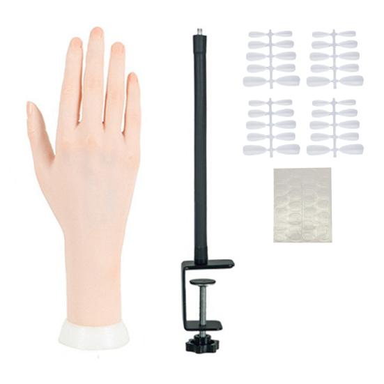 Silicone Practice Hand for Acrylic Nails Realistic Flexible Mannequin Hand Nail Art Practice Hand for Bracelets Rings Display