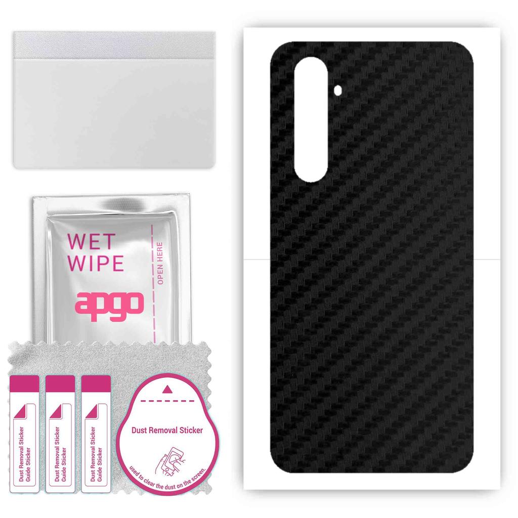 apgo Protective Skin Sticker for the Back Compatible with Realme X50 Pro 5G, Wrap Film, Foil, Vinyl - Pattern Carbon Black
