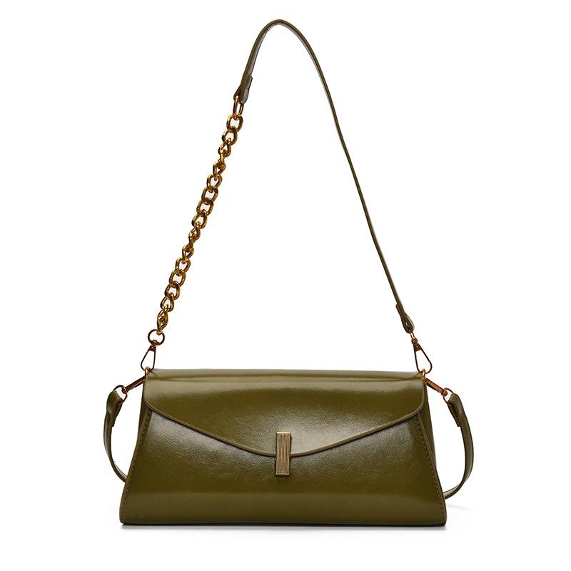 Spring and Summer New Fashion Simple Underarm Bag Women's Texture Shoulder Crossbody Baguette Bag