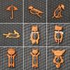 1PC Cartoon Badge Sweater Breastpin Wooden Brooch DIY Craft Scarf Buckle Party Gift Funny Pin Animal Pattern Clothing Accessories