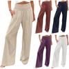Women's Fashion Loose Casual Solid High Waist Wide Leg Pants Casual Pants