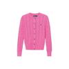 Polo SS23 Solid Color Embroidered Cable Knit Long Sleeve Sweater Women Sweater Rose-Red 211891643007