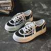 Fashion Canvas Shoes for Women 2024 Autumn Platform Casual Female Sneakers Ladies Retro Flat Lace Up Vulcanized Shoes Zapatos De Mujer