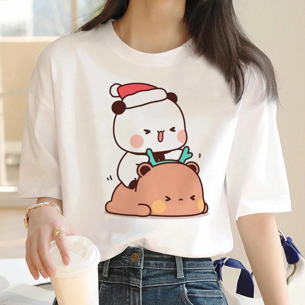 Cute Bear LOVE Unisex T Shirt Women Bubu Dudu Couple Tops Tee Summer Short Sleeve Tshirts Female Korean Casual Girl T-shirt Camisetas
