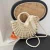 Bohemian Style Handmade Straw Shoulder Bags For Women Travel Beach Crossbody Bag Hollow Out Handbag Purse
