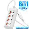 8 In 1 Ports Charger Plug Power Strip Charger Station USB Charging Converter Electrical Socket Plugs Adaptors Extension Sockets