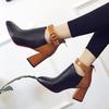 Fashion 2024 Autumn Winter Ankle Boots for Women Sharp Head High-Heeled Boots Thick Heel Belt Buckle  Boots Hjm8