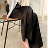 Summer Autumn Women's Pants Loose Classic Black Straight High Waist Casual Korean Silk Satin Wide Leg Trousers for Women