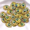 20pcs Resin 13*18mm Colorful AB Black Yellow Drop Peacock Eye Flatback Rhinestone Appliques Wedding DIY ScrapbookJewelry Accessories