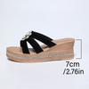Fashion Summer Flowers Decor Wedge Heel Sandals for Women Fashion Chunky Platform Slippers Woman Comfort Thick Sole Sandalias Mujer 2025