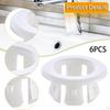 6x Sink Overflow Rings Spares Basin Trim Covers for Home Hotel Silver