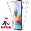 360° Full Body Protection Clear Soft Silicone TPU Case Cover For iPhone Samsung Huawei Xiaomi OPPO
