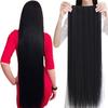 Super Long 100cm 5 Clip In Hair Extension 4 Size Black Brown Heat Resistant Synthetic Hairpieces for Women