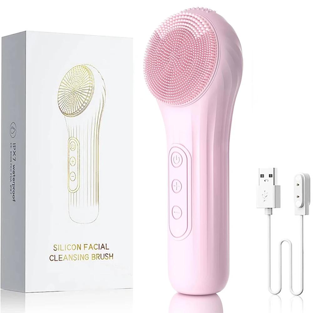 Sonic Facial Cleansing Brush Waterproof Electric Facial Cleaner Deep Cleaning Exfoliating Vibrating Rechargeable Face Cleanser