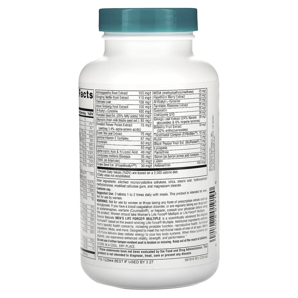 Source Naturals Life Force Multiple for Men, 90 Tablets