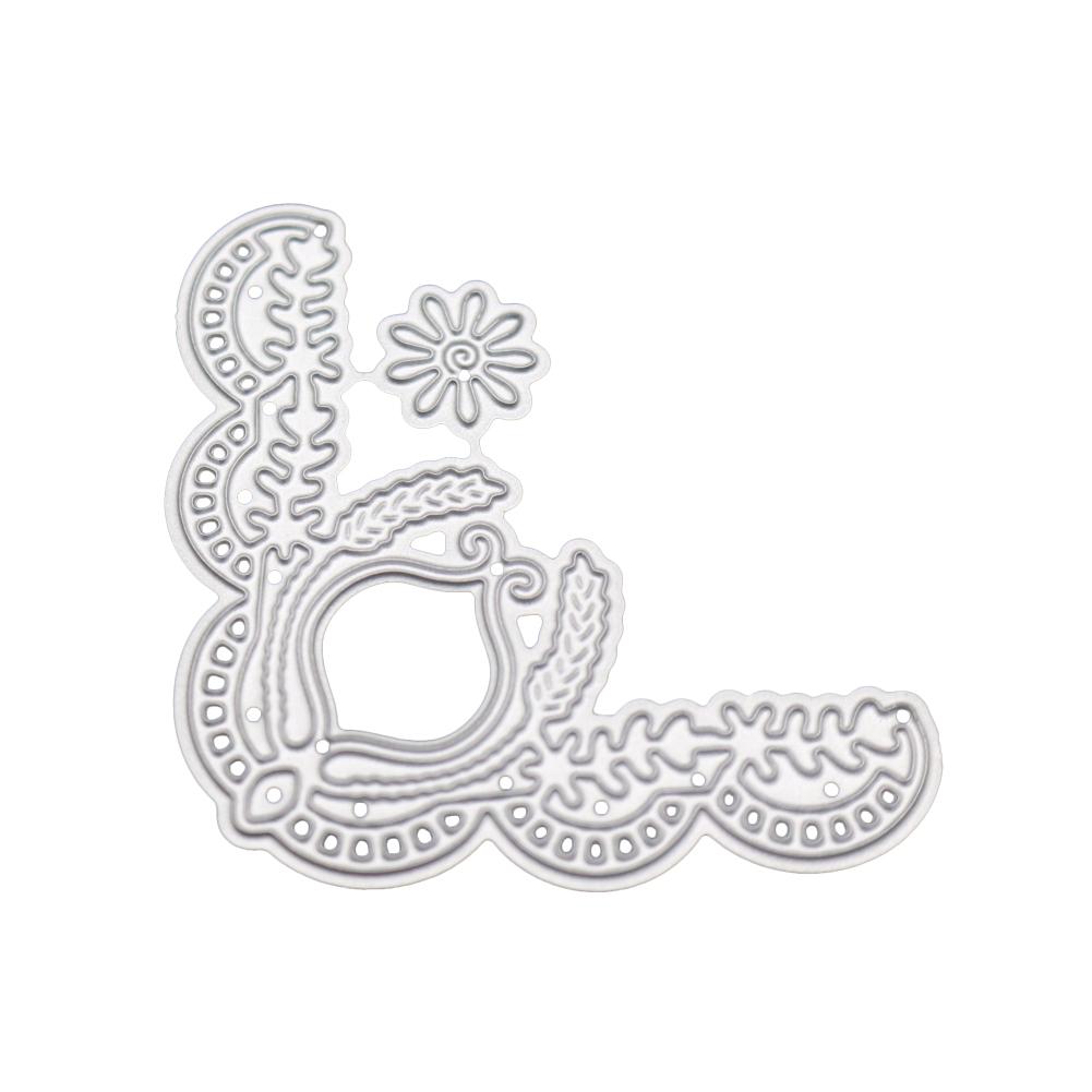 L-type Vine Flower Bud Metal Silvery Stencil Embossing Cutting Dies For Diy Scrapbooking Paper Album Cards Making