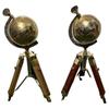 Brass Globe with Wooden Tripod - Brass Navigation Desk, Educational World Map Globe, Earth Globe Miniature