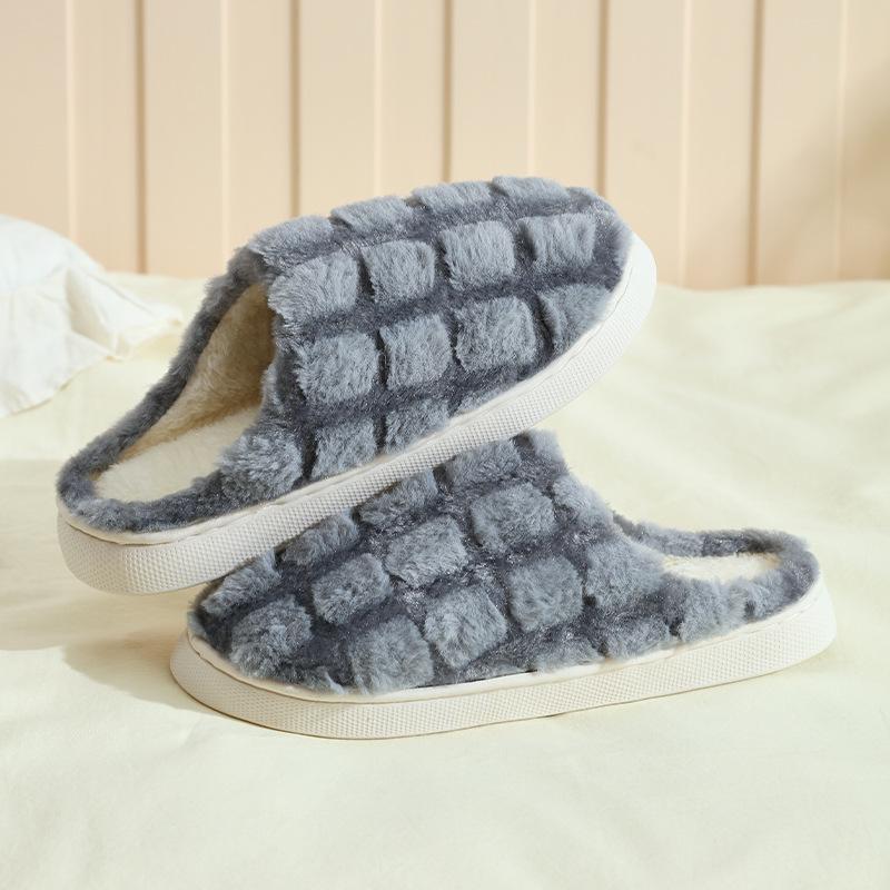 Winter Turtle Shell Cotton Slippers Women's New Indoor Home Home Home Non-slip Warm Plush Slippers Men's