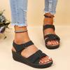 Women Sandals Summer Heels Sandalias Soft Bottom Wedges Shoes For Women Platform Sandals Luxury Shoes On Heel