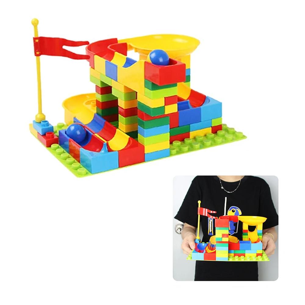 88-100PCS Funnel Slide Building Blocks Marble Race Run Maze Ball Tracking Block DIY Plastic Big Bricks Children Toys Kids Gift